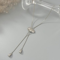 Collier tendance en cuivre avec pendentif goutte d'eau pour femme, chaîne simple pour pull, accessoires de mode, cadeau bijoux