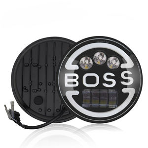 Faro LED Redondo BOSS de 7 Pulgadas, Súper Brillante, 75W, Luz Alta y Baja, DRL, Luces de Conducción para Jeeps, Bombilla Halo H4, 7000LM, 6000K - Product Image 3