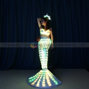 Costume da Sirena LED Fatto a Mano, Abbigliamento Luminoso per Spettacoli, Coda di Sirena con Paillettes Luminose per Feste in Bar, Spettacoli di Danza, Vendita all'Ingrosso - Product Image 6