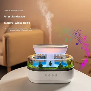 Rain Drop Aroma Humidificador White Noise Ultrasonic Aromatherapy Humidifier <b>Diffuser</b> with Night Light for Home and Bedroom Use - Product Image 4