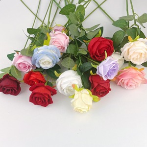 <span class=keywords><strong>Bouquet</strong></span> <span class=keywords><strong>de</strong></span> roses en soie fait main au toucher réel - Fleurs artificielles en <span class=keywords><strong>gros</strong></span> pour mariage et décoration intérieure, tige unique - Product Image 4