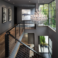 DAIYA garde-corps avec poteau carré câble balustrade main courante en bois