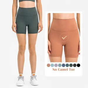 Lulu-pantalones cortos elásticos para correr, de secado rápido, de cuatro vías, de compresión suave, para Yoga, ropa deportiva sólida