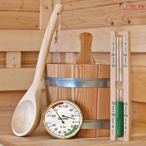 Seau de sauna moderne en bois de haute qualité avec ensemble de louche et pelle à eau pour vapeur sèche - Product Image 6