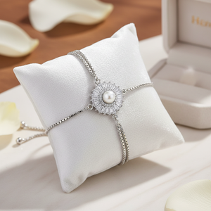 Square Shape Baguette Cut CZ Stone Pearl Design <b>Adjustable</b> <b>Bracelet</b> Wholesale Handmade Turkish 925 Sterling Silver Jewelry - Product Image 3