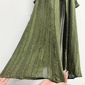 Abaya Clásica <span class=keywords><strong>de</strong></span> Satén con Encaje, Estilo Abierto, Color Puro, para Mujeres Musulmanas Árabes <span class=keywords><strong>de</strong></span> Dubái - Product Image 4