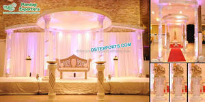 ผ้าแมนดาลับที่สวยงามสำหรับงานแต่งงานแบบชาวอินเดียทำจากเส้นใยสีขาวสำหรับงานแต่งงานของชาวมหาราชานเส้นใยหรูหราราคาไม่แพงของตกแต่งรูปแมนเด็ปแต่งงาน - Product Image 2