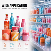 Étiquettes thermorétractables personnalisées en PVC, logos imprimés, emballages de bouteilles de boissons, films plastiques scellés, étiquettes thermorétractables, modèle