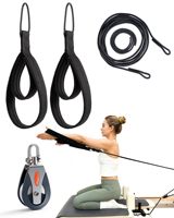 Accessoires pour Pilates Reformer : Kit de mise à niveau avec cordes séparatrices (2 pièces) et sangles épaissies avec séparateur de cordes pour entraînements à domicile et en studio
