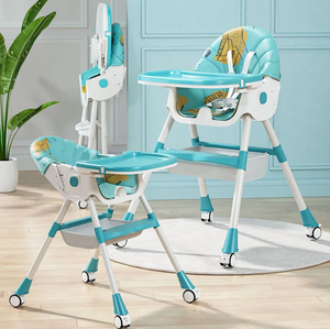 Table à manger moderne pliable en plastique pour enfants et chaise de repas portable multifonctionnelle anti-chute pour bébé avec siège réglable - Product Image 5