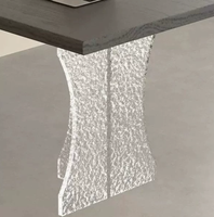 Pieds de table en acrylique, bureau transparent, pieds de support à effet d'ondulation d'eau, pieds de support pour comptoir de bar, pieds de table modernes et simples