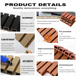 Revêtement mural en composite bois-plastique écologique, panneaux muraux en WPC, panneaux pour matériaux <span class=keywords><strong>de</strong></span> décoration - Product Image 4