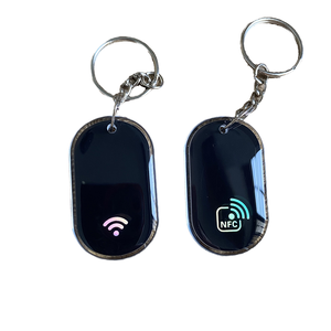Reliablerfid - Tarjeta de Proximidad RFID de 125 kHz para Hoteles y Negocios, Etiqueta NFC con Chip TK4100, Impermeable, Color Negro y Azul, con Llavero de Epoxi - Product Image 1