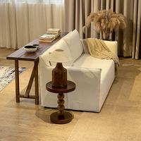 Table basse en bois personnalisable de style Wabi Sabi, tables d'appoint rondes pour salon, luxe