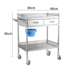 Chariot de transport d'infusion en acier inoxydable 304 pour hôpital, chariot de rangement d'instruments durable, roulettes silencieuses, style minimaliste, pour hôtel et salle à manger - Product Image 6