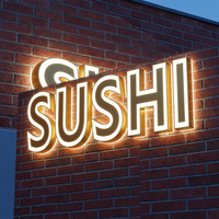 Letrero con Logotipo de Empresa Personalizado en Acrílico 3D con Iluminación Frontal LED, Control Remoto, Resistente al Agua IP65, Luces Multicolor para Uso en Oficina