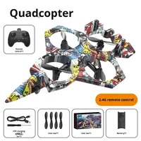 Nouvel Avion en Mousse Télécommandé 2025 Chasseur Drone à Suspension Quadri-axe Fonction Cascade Culbute Jouet Enfants Avions RC