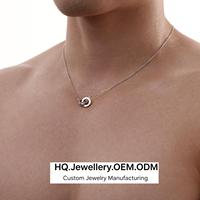 Collar de Eslabones Entrelazados para Hombre, Chapado en Acero Inoxidable Resistente al Deslustre, con Cierre con Acentos de Circonita Cúbica 5A, Lujo Discreto, Hipoalergénico