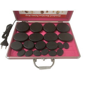 Pink Box Elektrischer Steinheizer mit 20 Heißen <span class=keywords><strong>Massage</strong></span>-Steinen Heizgerät Spa Basalt Set Kit - Product Image 1