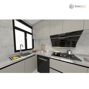 Meuble de <span class=keywords><strong>cuisine</strong></span> de luxe HomeMore au design gratuit, écologique, ignifuge, moderne, couleur naturelle, en acier inoxydable - Product Image 3