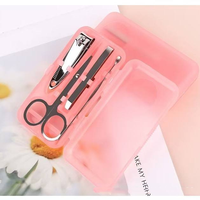 Kit de beauté professionnel en acier au carbone, ensemble de 4 outils de réparation des ongles, coupe-ongles, ciseaux, ensemble de manucure
