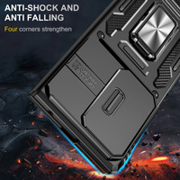 Coque de protection pour téléphone portable avec fenêtre coulissante pour appareil photo, support anneau et support arrière pour Samsung Z Flip7 Z Fold7