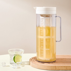 Plastic Pitcher Juice Jug Kitchen Household Refrigerator Leak-proof Sealed Round Flip Flip-top Cold Water Jug <b>Bottle</b> - Product Image 6