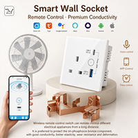 Prise murale universelle personnalisable 13A 86x86 147 UK Zigbee WiFi Tuya USB Type A+C pour appareils électriques, vente chaude