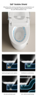 Toilette intelligente moderne avec bidet intégré, sans contact, à chasse automatique et télécommande