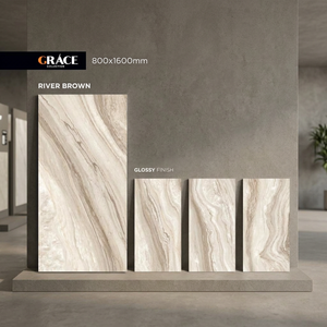 Azulejos de porcelana antideslizantes Rio Grey de 800x1600 mm para suelo y pared, con aspecto de piedra, diseño premium de 80x160 cm - Product Image 2