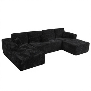 Sofá Seccional Modular de Tela de Lujo Nórdico Moderno en Forma de U para Apartamento, Centro Comercial, Dormitorio, Sala de Estar, Gimnasio, Escuela - Product Image 2