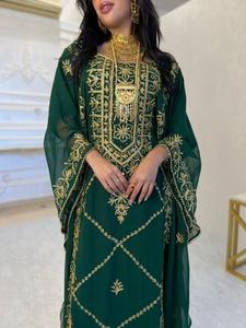 Women Polyester Abaya <b>Dress</b> Beautiful Beaded Detailing Long Sleeve <b>Modest</b> Silhouette Dubai Style Eid Ramadan Wedding <b>Party</b> - Product Image 6