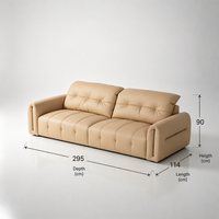 Canapé d'angle électrique 3 places en cuir véritable de luxe, moderne, OEM, pour hôtel, appartement, villa, maison