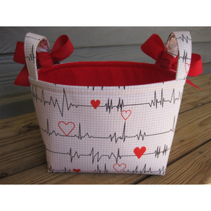 Cesto Regalo Pasquale e di San Valentino con Coniglietto Ricamato, Fiocco Carino e Motivo a Quadretti, Produzione di Fabbrica - Product Image 3