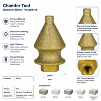 Outil de chanfreinage diamanté à tige hexagonale pour pierre, céramique, béton – Chanfreinage rapide, lisse, efficace et durable