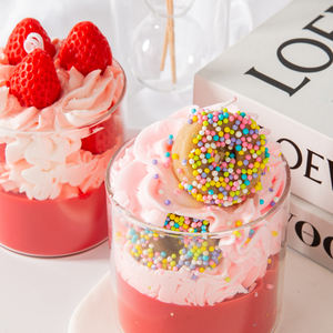 هدايا فريدة من نوعها لطيفة مصنوعة يدويًا شموع حلوى مبتكرة كعك حلو طبيعي مع برطمان زجاجي - Product Image 4