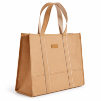 Sac fourre-tout en papier kraft lavable, grand sac de shopping à bandoulière, sac à main léger pour les voyages, la plage, l'usage quotidien, vente en gros
