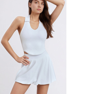 Ensemble jupe plissée gonflée d'été pour femmes Badminton Golf Tennis Wear Outfit 2 Piece Inside Pockets Quick Dry Girl Tennis Skirts Set - Product Image 4