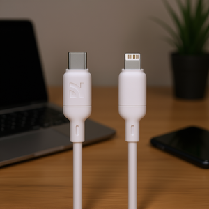 Cable Flexible Tipo-C a Lightning de Carga Rápida PD de 36W de Alta Durabilidad NCC, 1.2M XC-0207, Silicona, Color Blanco - Product Image 3