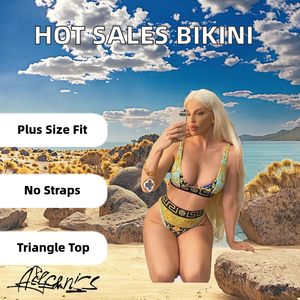 <span class=keywords><strong>Bikini</strong></span> de diseñador de pierna alta para mujer-Conjunto de traje de baño de 2 piezas metálico con tiras y escote sin tirantes - Product Image 2