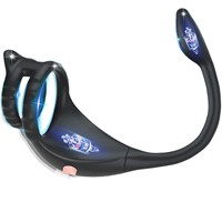 Anillo Vibrador de Silicona para Masajes, Juguete Sexual Masculino, Control Remoto Inalámbrico por APP, Estimulador de Doble Anillo y Doble Vibración, Personalizable, Compra al por Mayor