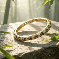 Nouveau bracelet ouvert pour femme Cicily, motif écaille de dragon, émail, goutte d'huile, plaqué or, style rétro géométrique, vente en gros directe usine
