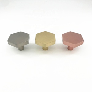 Poignée et bouton Style minimaliste meubles de cuisine aluminium laiton hexagone style armoire tiroir bouton or <span class=keywords><strong>rose</strong></span> - Product Image 2