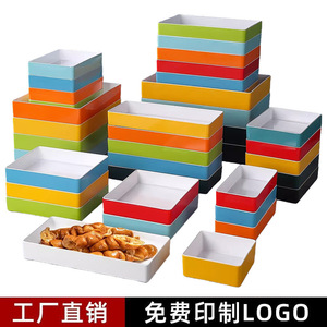 Bandeja de melamina para barbacoa de autoservicio en restaurantes comerciales, plato rectangular para pato, exhibidor de comida cocinada y platos estofados - Product Image 2