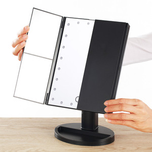Portable <strong>Compact</strong> Pocket LED Makeup <strong>Mirror</strong> 21 LED Light Square Cosmetic <strong>Mirror</strong> With Touch Screen Plastic Finish Folding <strong>Design</strong> - Product Image 1