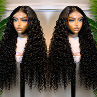 Perruque Lace Front Bouclée Profonde en Cheveux Humains 13x4 HD, Perruque Frontale Sans Colle en Cheveux Vierges, Ligne de Cheveux Naturelle pour Femmes Noires, Effet Cuir Chevelu Réaliste