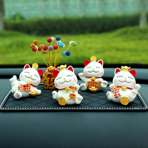 Creative Lucky Cat <b>Car</b> Dashboard <b>Ornament</b> Plastic Resin New <b>Car</b> Decoration Holiday Gift Personal Gift - Product Image 2