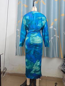 Nuevo Vestido de Mujer 2026 con Manga Murciélago y Fruncido - Vestido de Verano Sexy con Cuello en V y Ajuste Delgado, Elegante Falda Midi Plisada, Venta al por Mayor de Moda - Product Image 3