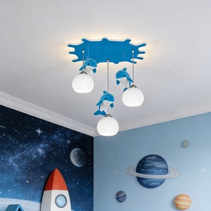 Lampada da Soffitto <span class=keywords><strong>per</strong></span> Cameretta Bambini, Tema Cartone Animato, Luce LED Antiabbagliamento, Decorazione con Bambole, Paralume in Vetro, Illuminazione Protettiva <span class=keywords><strong>per</strong></span> gli Occhi - Product Image 2