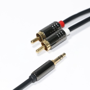 Câble audio professionnel <span class=keywords><strong>AV</strong></span> TV RCA vers AUX 3,5 mm avec blindage combiné et gaine en nylon/PVC pour lecteur DVD et connexion haut-parleur - Product Image 3